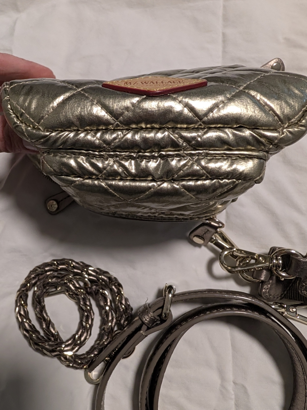 MZ Wallace Antique gold Micro Crosby Crossbody Sling - Picture 5 of 7